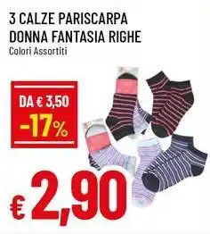 Famila Superstore 3 calze pariscarpa donna fantasia righe offerta