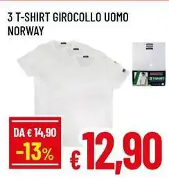 Famila Superstore 3 t-shirt girocollo uomo Norway offerta