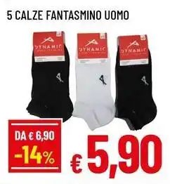 Famila Superstore 5 calze fantasmino uomo Dynamic offerta