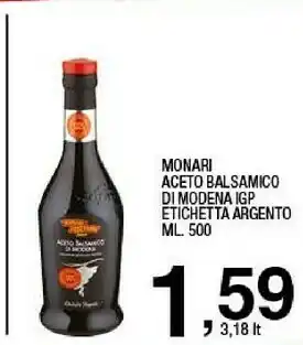 Sigma Etichetta argento monari aceto balsamico di modena igp offerta
