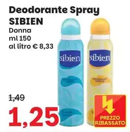 Prix Quality Deodorante Spray Sibien offerta