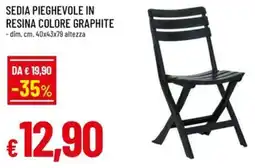 A&O Sedia pieghevole in resina colore graphite offerta