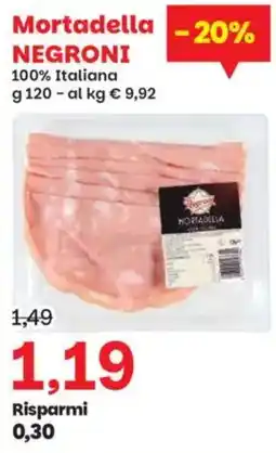Prix Quality Mortadella NEGRONI offerta
