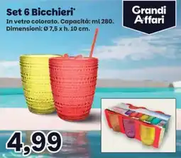 Prix Quality Grandi Affari Set 6 Bicchieri offerta