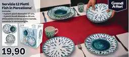 Prix Quality Grandi Affari Servizio 12 Piatti Fish in Porcellana offerta