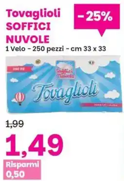 Prix Quality Tovaglioli SOFFICI NUVOLE offerta