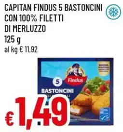A&O Capitan findus 5 bastoncini con 100% filetti di merluzzo offerta