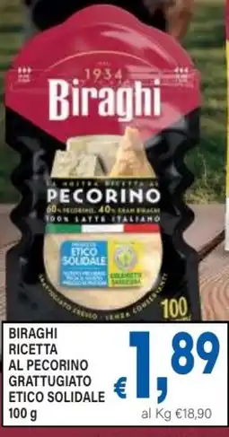 DEM Biraghi ricetta al pecorino grattugiato etico solidale offerta