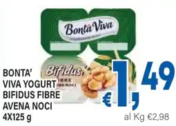 DEM Bonta' viva yogurt bifidus fibre avena noci offerta