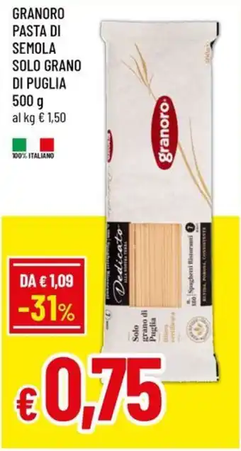 A&O Granoro pasta di semola solo grano di puglia offerta