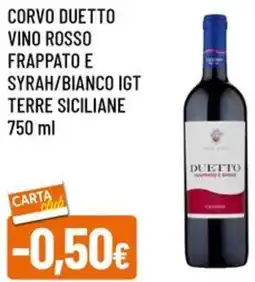 A&O Corvo duetto vino rosso frappato e syrah/bianco igt terre siciliane offerta