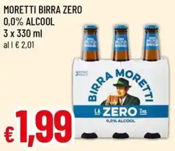 A&O Moretti birra zero 0,0% alcool offerta