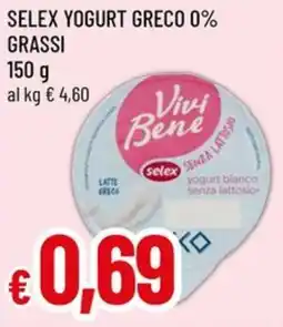 A&O Selex yogurt greco 0% grassi offerta