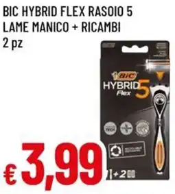 A&O Bic hybrid flex rasoio 5 lame manico + ricambi offerta