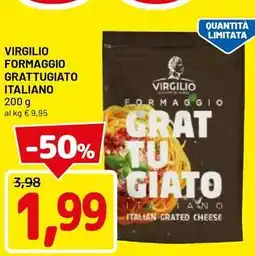 DPiù Virgilio formaggio grattugiato italiano offerta