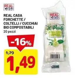 DPiù Real casa forchette / coltelli / cucchiai bio compostabili offerta