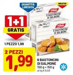 DPiù Tiko 6 bastoncini di salmone offerta