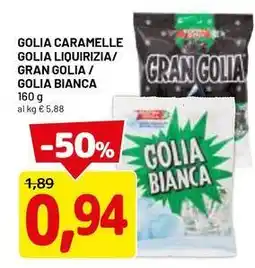 DPiù Golia caramelle golia liquirizia/ gran golia / golia bianca offerta