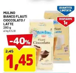 DPiù Mulino bianco flauti cioccolato / latte offerta
