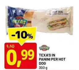 DPiù Texa's in panini per hot dog offerta