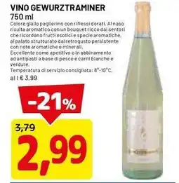 DPiù Vino gewurztraminer offerta