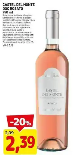 DPiù Castel del monte doc rosato offerta