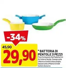 DPiù Batteria di pentole 3 pezzi offerta