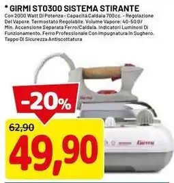 DPiù GIRMI ST0300 SISTEMA STIRANTE offerta