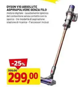 DPiù DysonV10 absolute aspirapolvere senza filo offerta