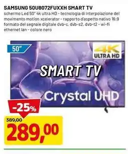 DPiù SAMSUNG 50U8072FUXXH SMART TV offerta