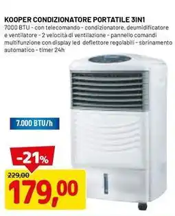 DPiù Kooper condizionatore portatile 3in1 offerta