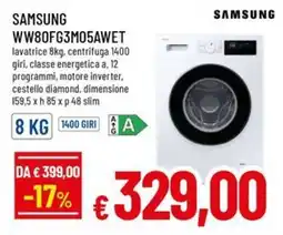 A&O SAMSUNG WW80FG3M05AWET offerta