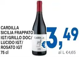 DEM Cardilla sicilia frappato igt/grillo doc/ cardilla lucido igt/ rosato igt offerta