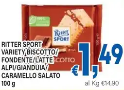 DEM Ritter sport variety biscotto/ fondente/lattescotto alpi/gianduia/ caramello salato offerta