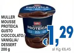 DEM Muller mousse proteica gusto cioccolato/ vaniglia/ dessert offerta