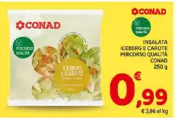 Conad INSALATA ICEBERG E CAROTE PERCORSO QUALITÀ CONAD 250 g offerta