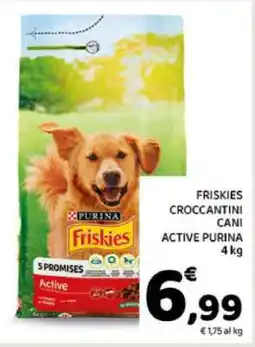 Conad FRISKIES CROCCANTINI CANI ACTIVE PURINA 4 kg offerta