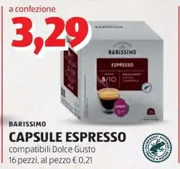 ALDI BARISSIMO CAPSULE ESPRESSO offerta