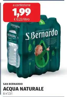 ALDI SAN BERNARDO ACQUA NATURALE offerta