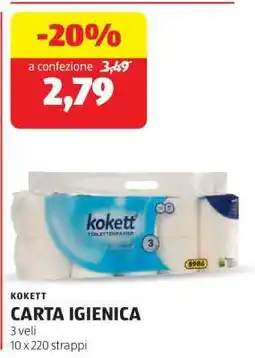 ALDI KOKETT CARTA IGIENICA offerta