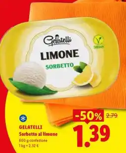 Lidl Gelatelli Sorbetto al limone offerta