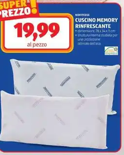 ALDI CUSCINO MEMORY RINFRESCANTE offerta