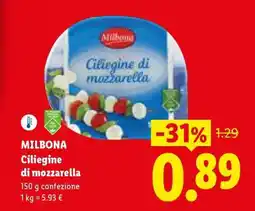 Lidl Milbona Ciliegine di mozzarella offerta