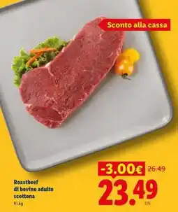 Lidl Roastbeef di bovino adulto scottona offerta