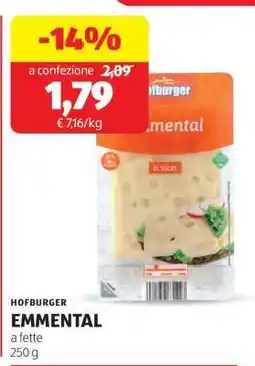 ALDI HOFBURGER EMMENTAL offerta