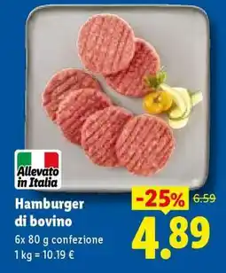 Lidl Hamburger di bovino offerta