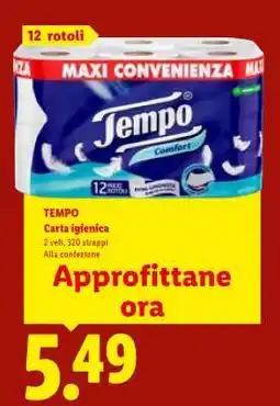Lidl TEMPO Carta igienica offerta