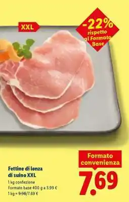 Lidl Fettine di lonza di suino XXL offerta