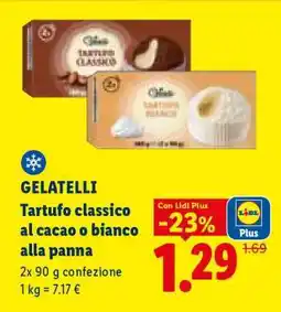 Lidl GELATELLI Tartufo classico al cacao o bianco alla panna offerta
