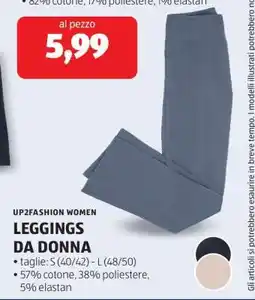 ALDI UP2FASHION WOMEN LEGGINGS DA DONNA offerta